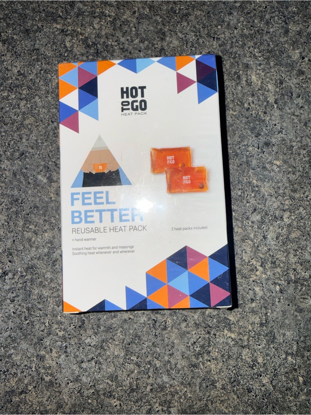 HOT EGO Feel Better Reusable Heat Pack - White with Orange & Blue Accents